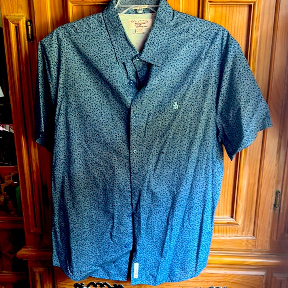 Original Penguin Blue Casual Button Down Shirt
